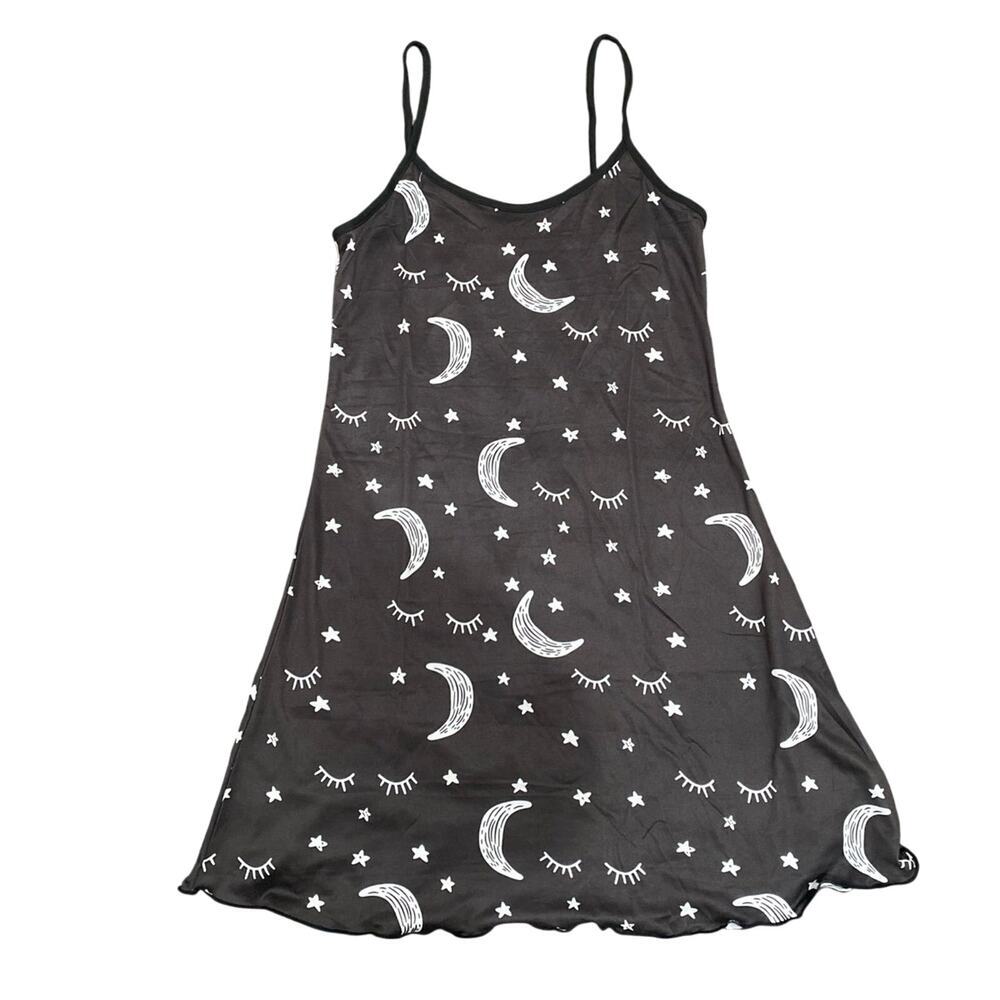 Women's Nightgown with Stars and Moons in Black, Size S​